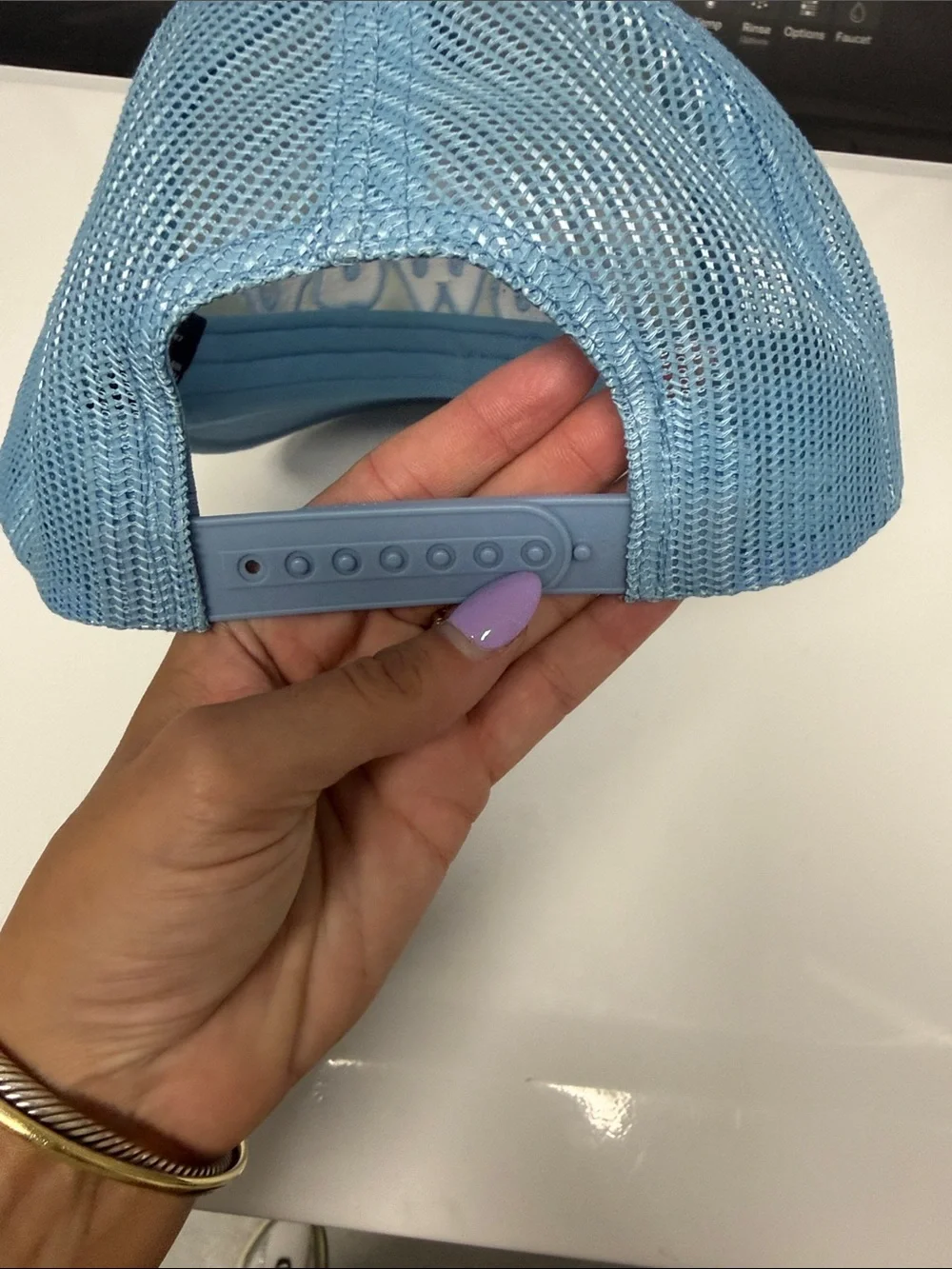 Getting Rowdy Blue Trucker Hat with White Patch Lettering NEW - NEVER WORN